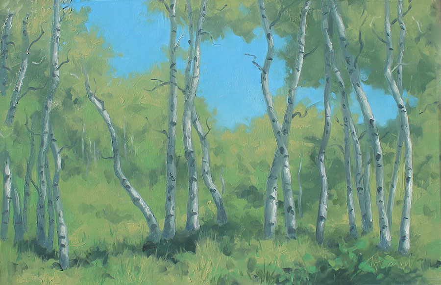 Aspens<br>9x12 oil on panel<br>sold